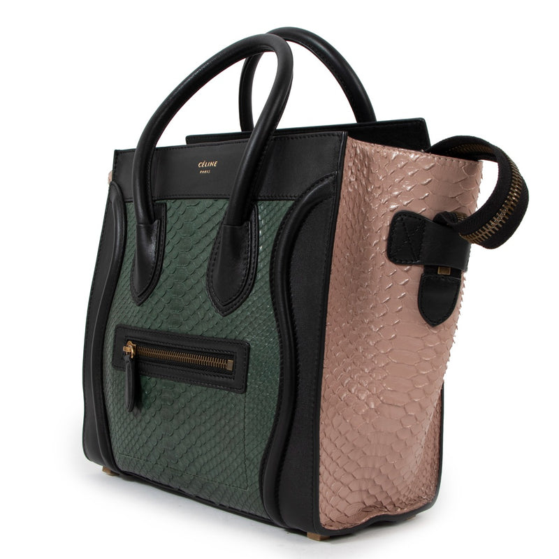 Celine Tri-Colour Python Micro Luggage Handbag