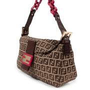 Fendi Baguette Zucchino FF Pink Acrylic Chain Bag