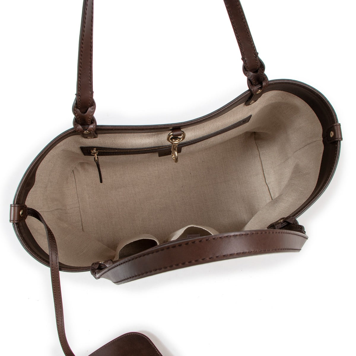 Gucci Beige Canvas Logo Craft Originele Boodschappentas
