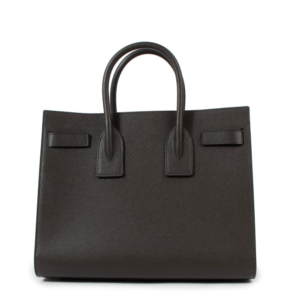 Saint Laurent Sac de Jour Small Stormgrijs Generfd Leer