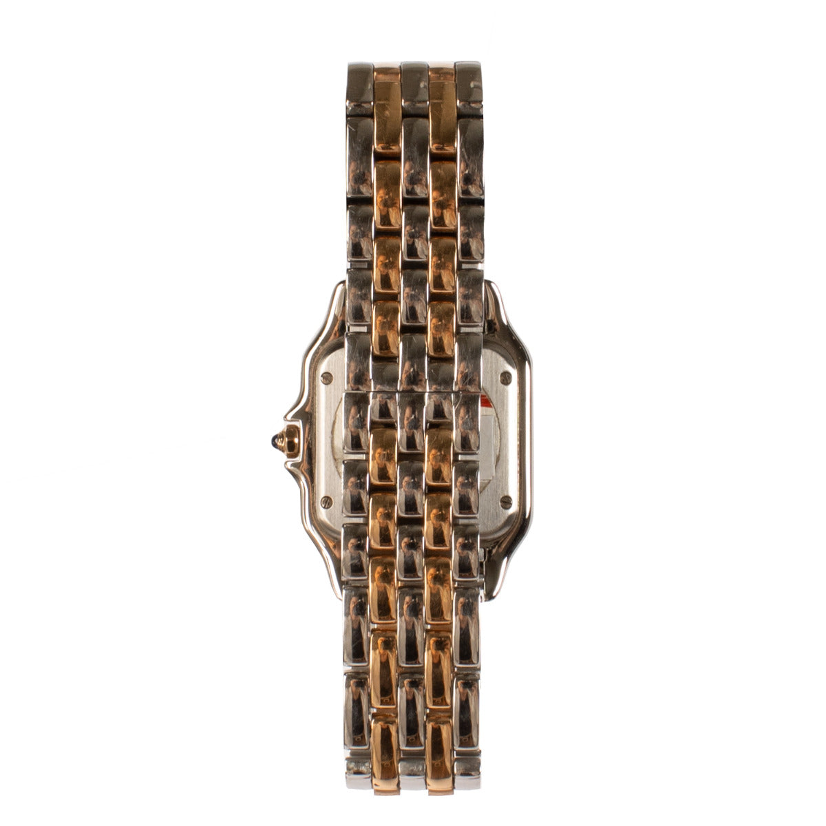 Montre Panthère de Cartier en acier et or rose, taille moyenne, sertie de diamants