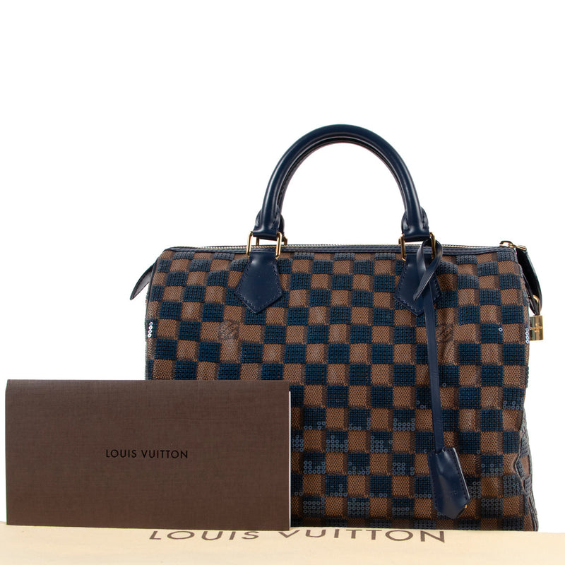 shop authentic second hand Louis Vuitton Speedy 30 Damier Ebene Paillettes Limited Edition Prefall 2013 at Labellov for the best price