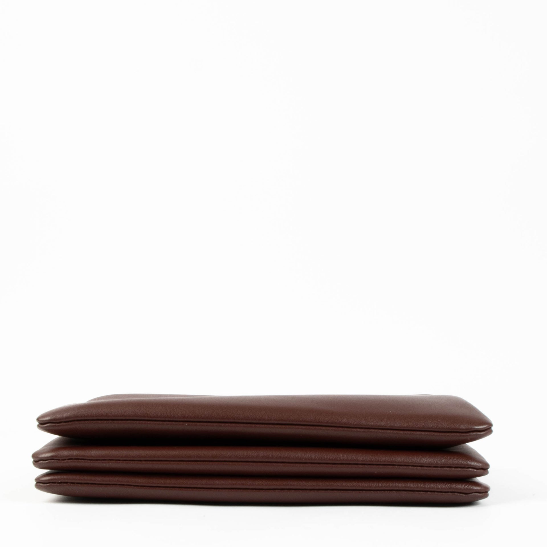 Shop this authentic Celine Burgundy Leather Large Trio Bag pre-loved on Labellov.com