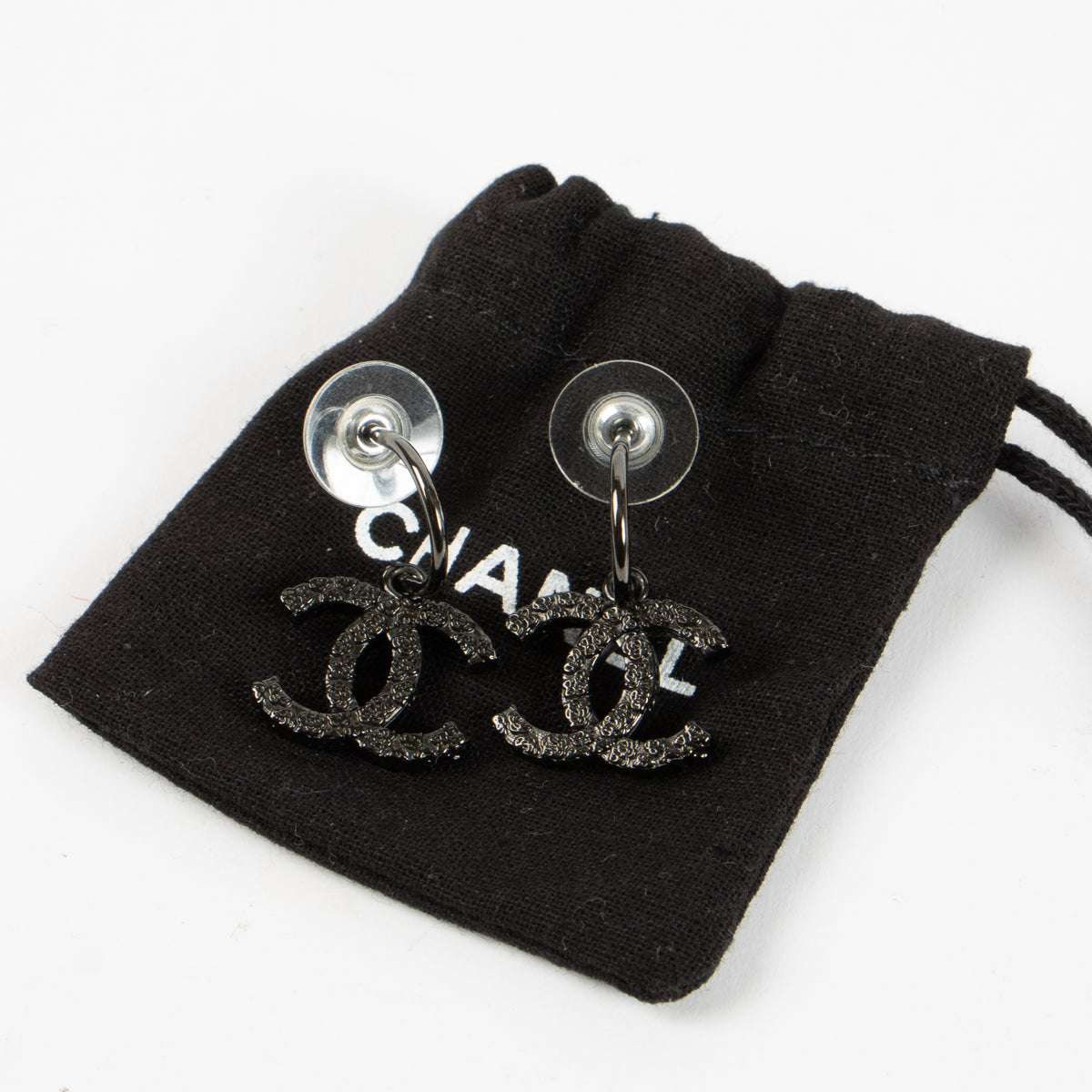Shop this authentic Chanel 11P Black CC Earrings pre-loved on Labellov.com
