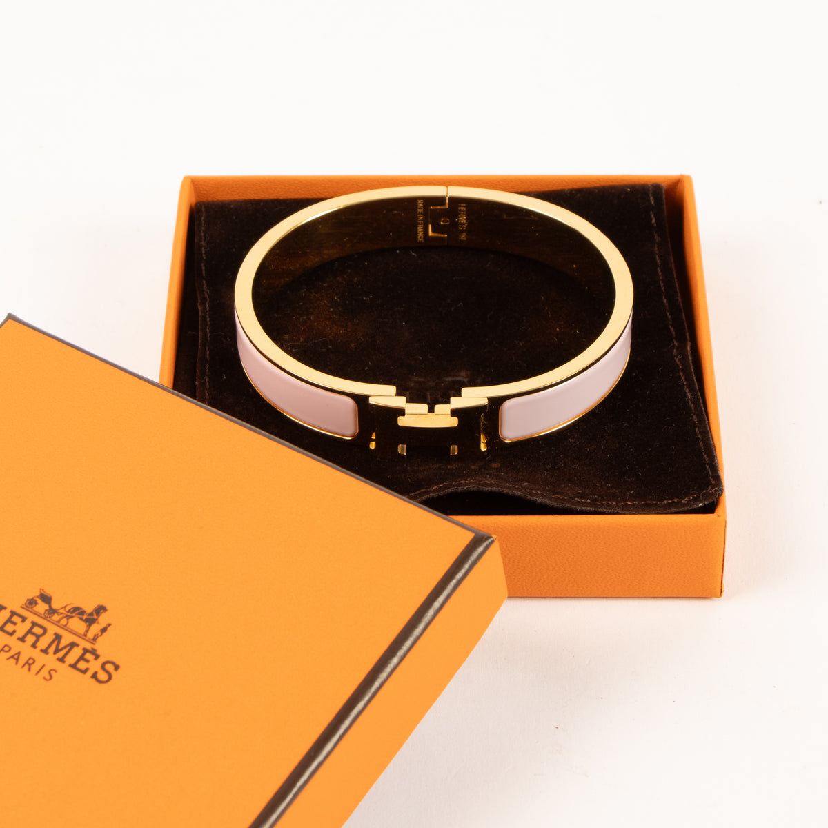 Hermes Pink Clic H Bracelet - PM