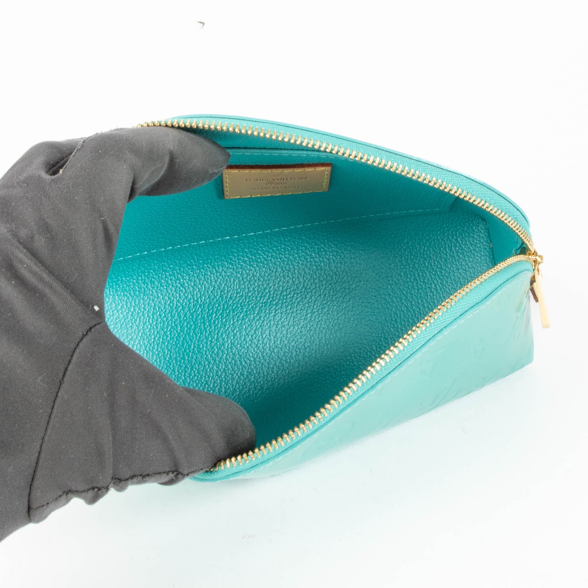 Louis Vuitton Turquoise Monogram Vernis Cosmetic Pouch PM