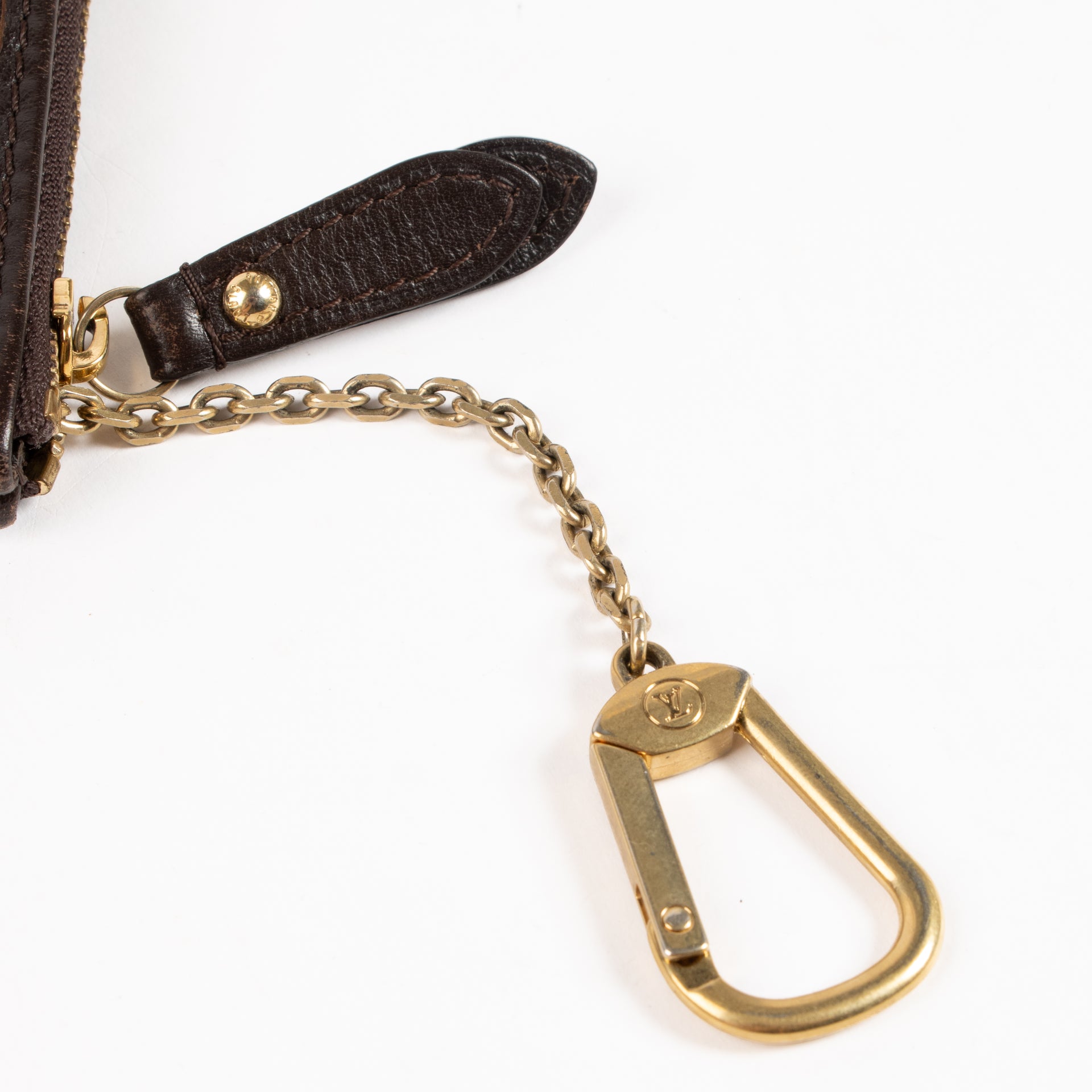 Shop the authentic Louis Vuitton Brown Monogram Mini Lin Key Pouch on Labellov.com !