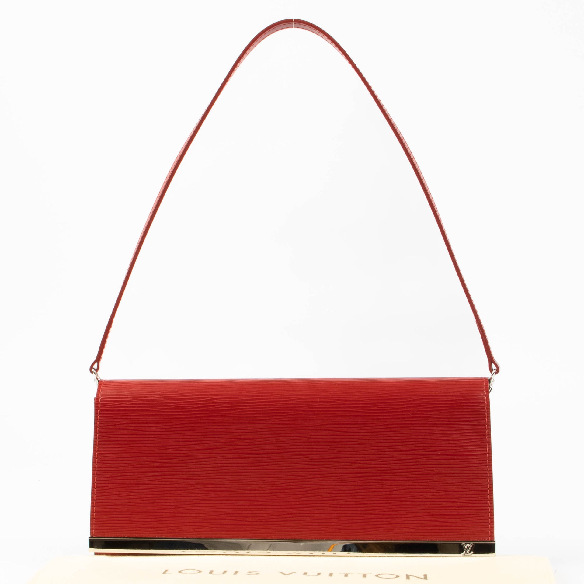 Shop this authentic Louis Vuitton Red Epi Leather Clutch pre-loved on Labellov.com 