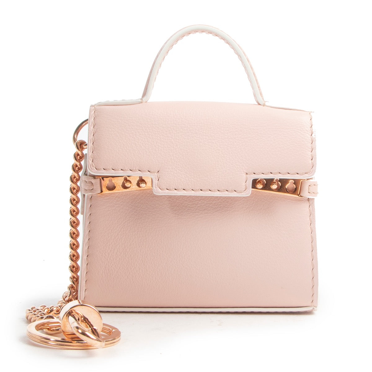 Shop safe online authentic Delvaux Soft Pink Nude Tempête Bag Charm