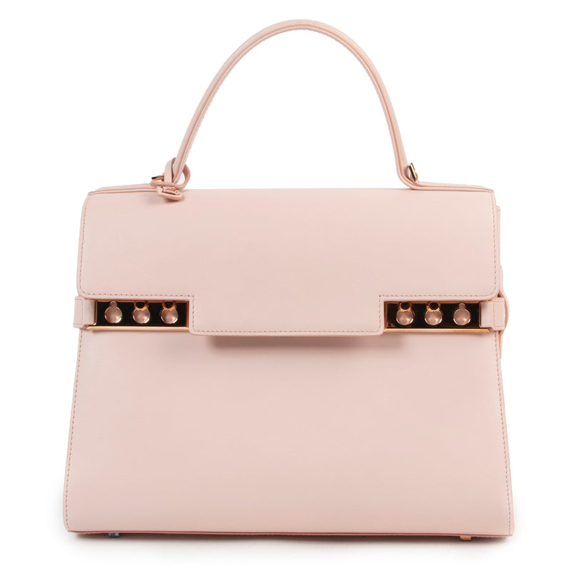 Shop safe online authentic Delvaux Pink Calf Souple Tempête GM Top Handle.