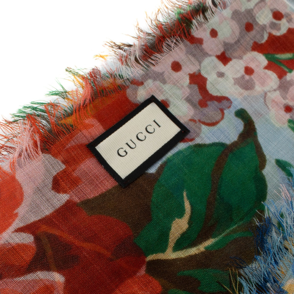 Châle Josephine en Laine Imprimé Floral Gucci