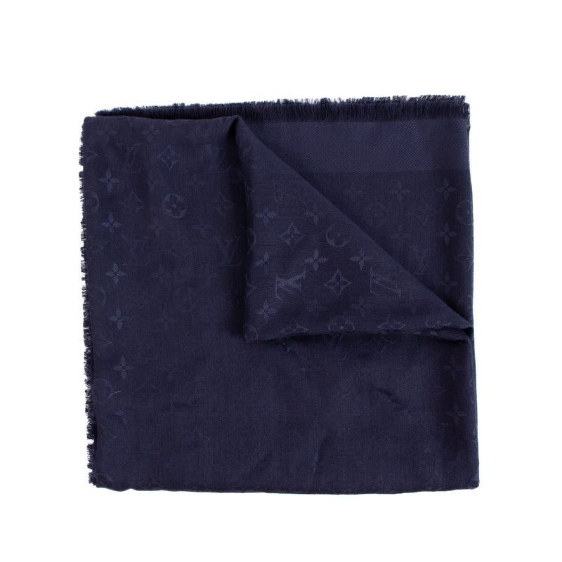 Louis Vuitton Night Blue Monogram Classic Shawl