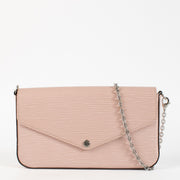 Shop safe online at Labellov in Antwerp, Brussels and Knokke this 100% authentic second hand Louis Vuitton Pink Epi Pochette Felicie
