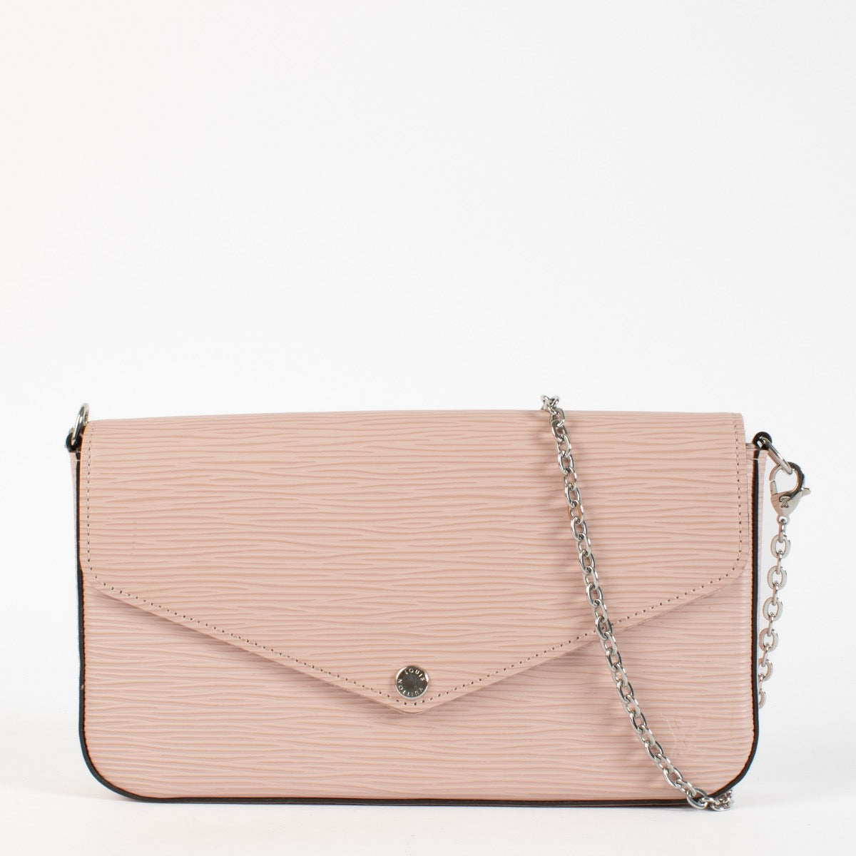 Shop safe online at Labellov in Antwerp, Brussels and Knokke this 100% authentic second hand Louis Vuitton Pink Epi Pochette Felicie
