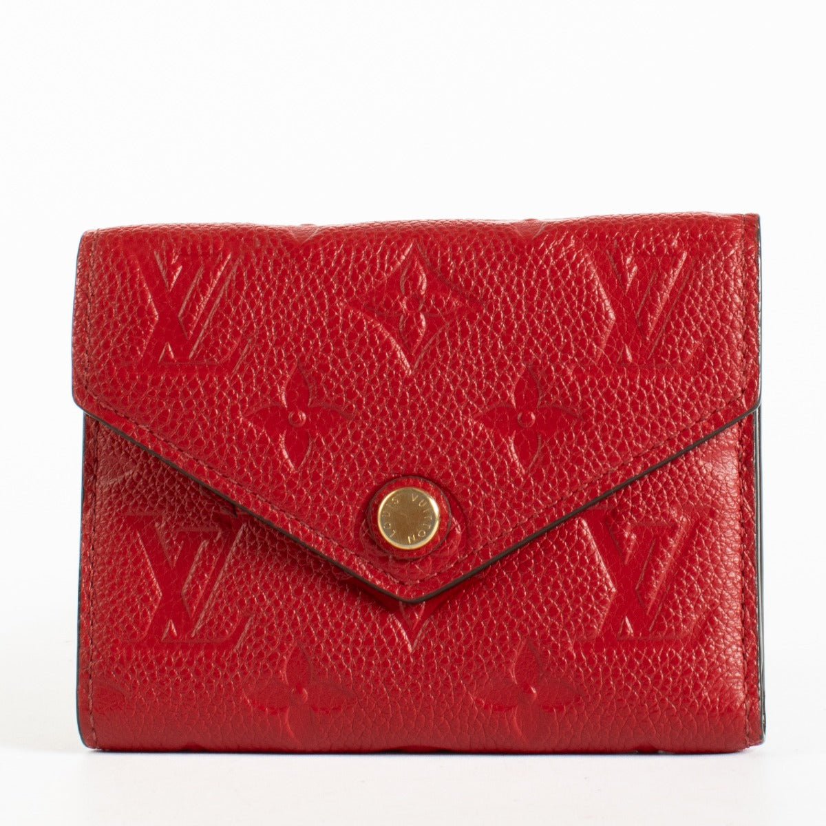 Authentic pre-loved Louis Vuitton Red Monogram Empreinte Victorine Wallet on Labellov.com