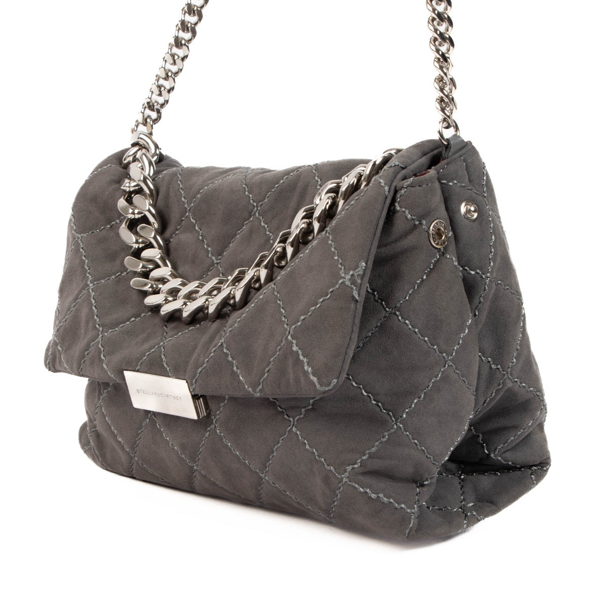 Stella McCartney Grey Soft Bekcett Quilted Crossbody Bag, Stella McCartney Soft Bekcett Quilted Crossbody Bag, Stella McCartney Grey Quilted Crossbody Bag, preloved, Labellov