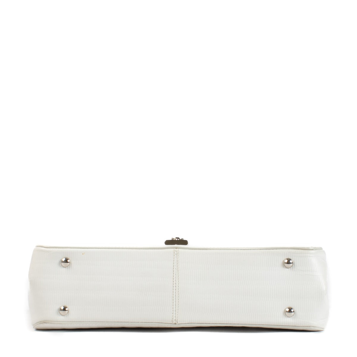 Ferragamo White Leather Gancini Shoulder Bag