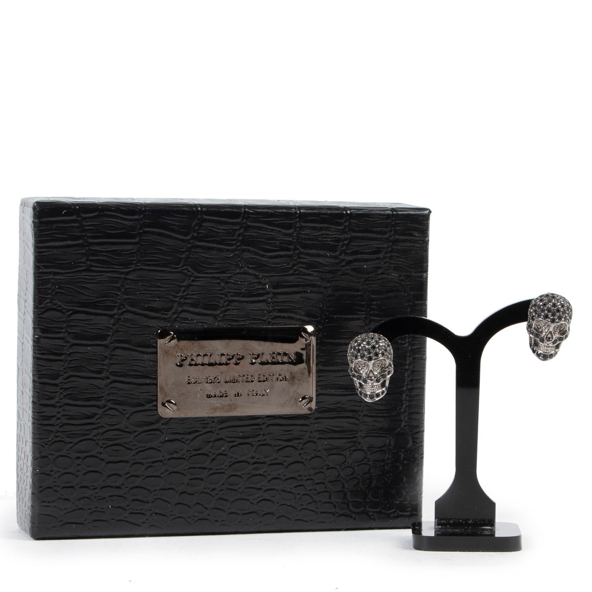 Boucles d'oreilles noires Philipp Plein édition limitée