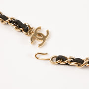 Shop this authentic Chanel Black Leather Logo Lettering Chain Belt pre-loved on Labellov.com