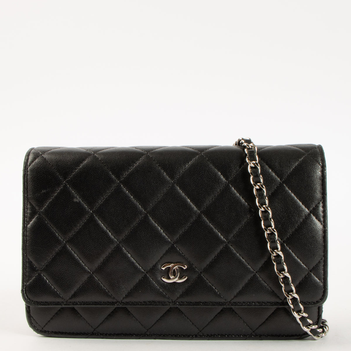 Shop this authentic Chanel Black WOC Wallet on Chain Bag Pre-Loved on Labellov.com