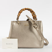 Shop this authentic Gucci Silver Bamboo Shopper Mini pre-loved on Labellov.com