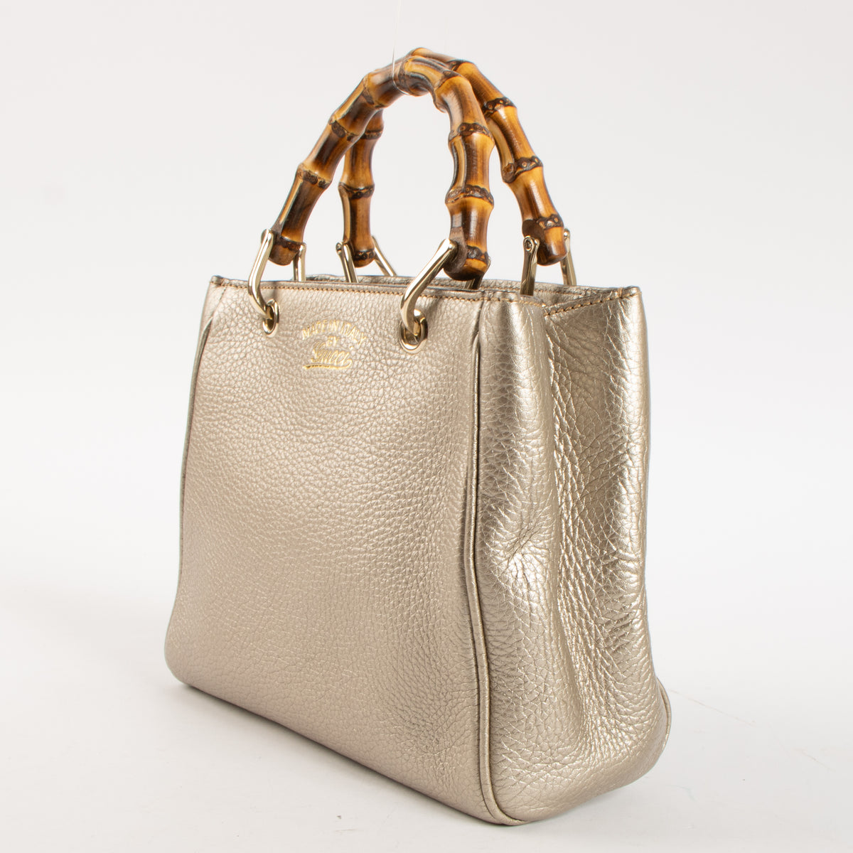 Shop this authentic Gucci Silver Bamboo Shopper Mini pre-loved on Labellov.com