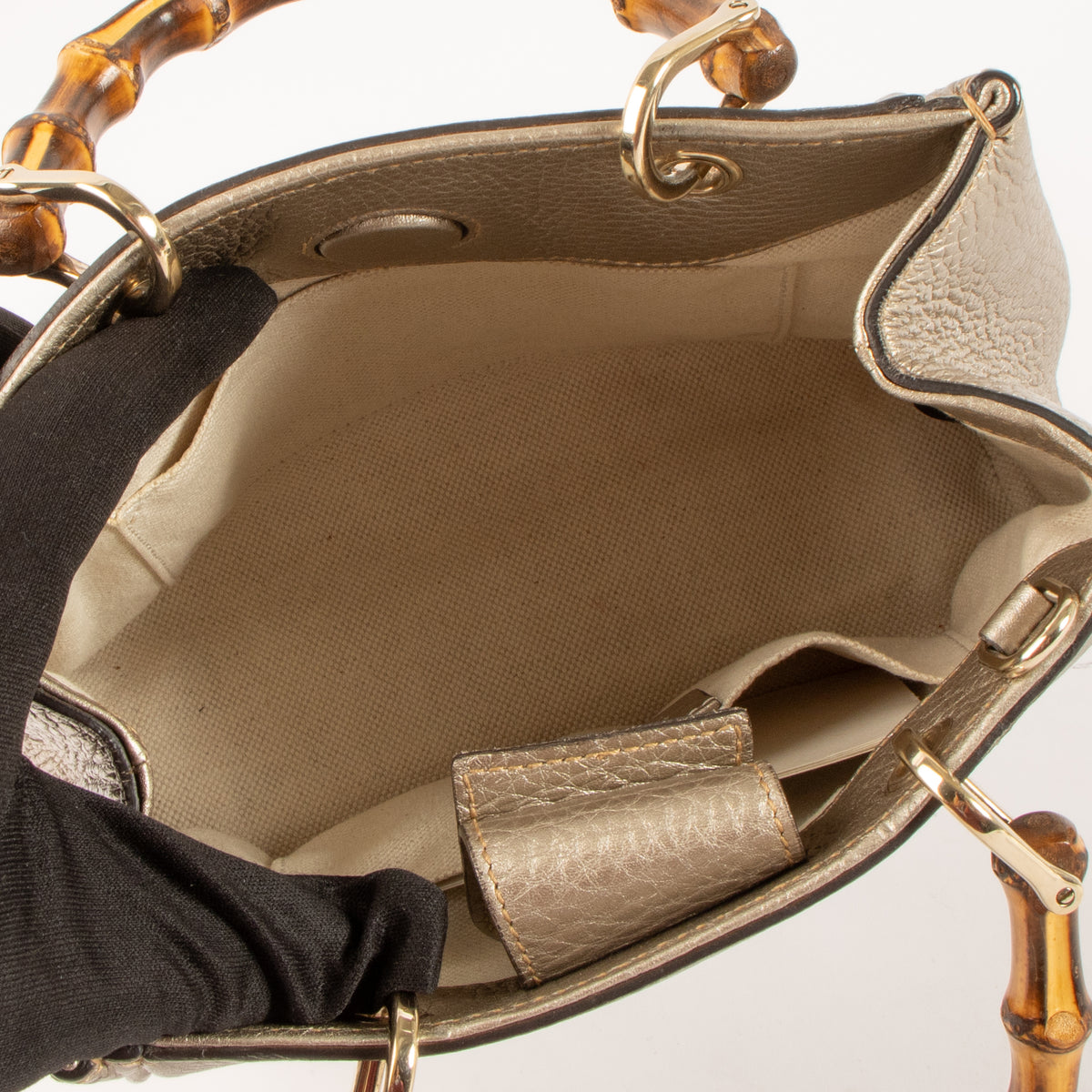 Shop this authentic Gucci Silver Bamboo Shopper Mini pre-loved on Labellov.com