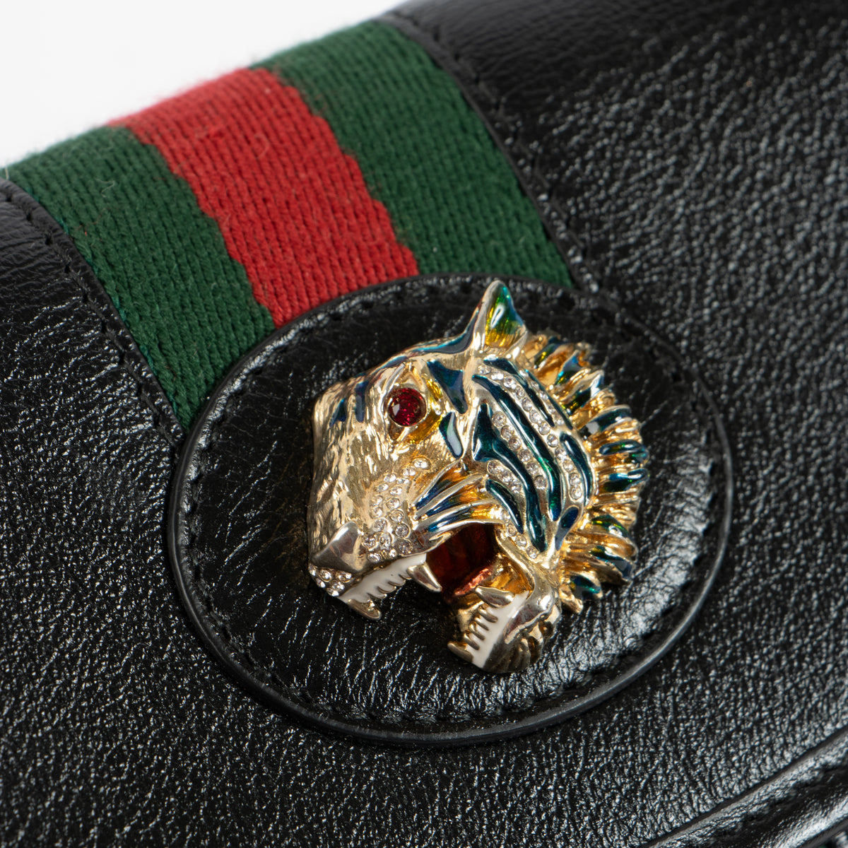Shop this authentic Gucci Black Rajah Mini Leather Crossbody pre-loved on Labellov.com