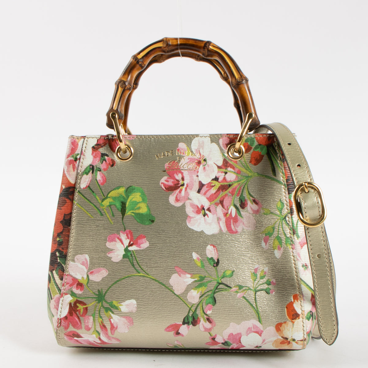 Shop this authentic Gucci Printed Flora Bamboo Shopper Mini Pre-Loved on Labellov.com