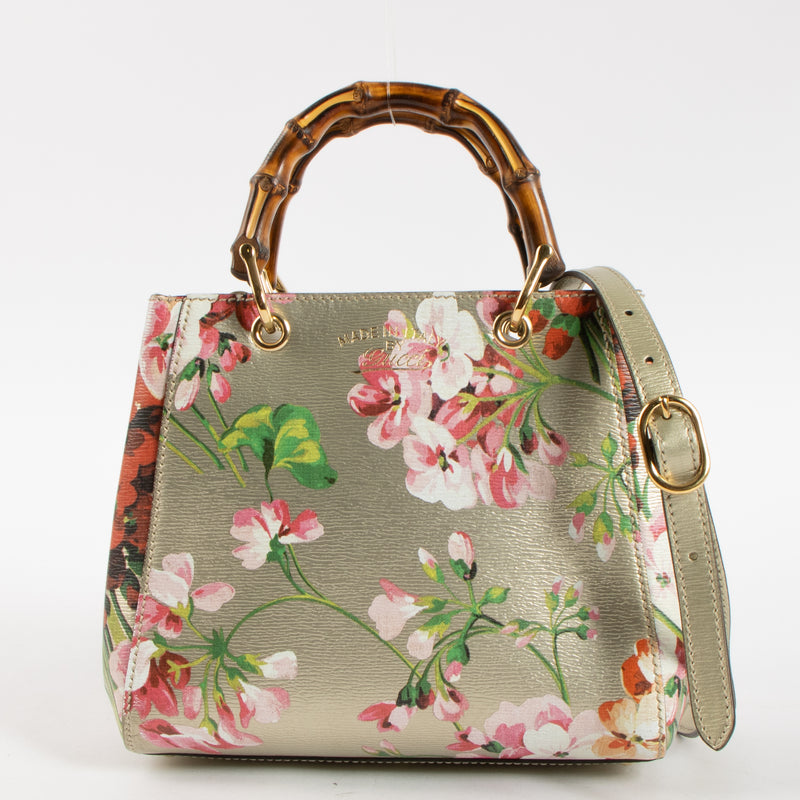 Shop this authentic Gucci Printed Flora Bamboo Shopper Mini Pre-Loved on Labellov.com