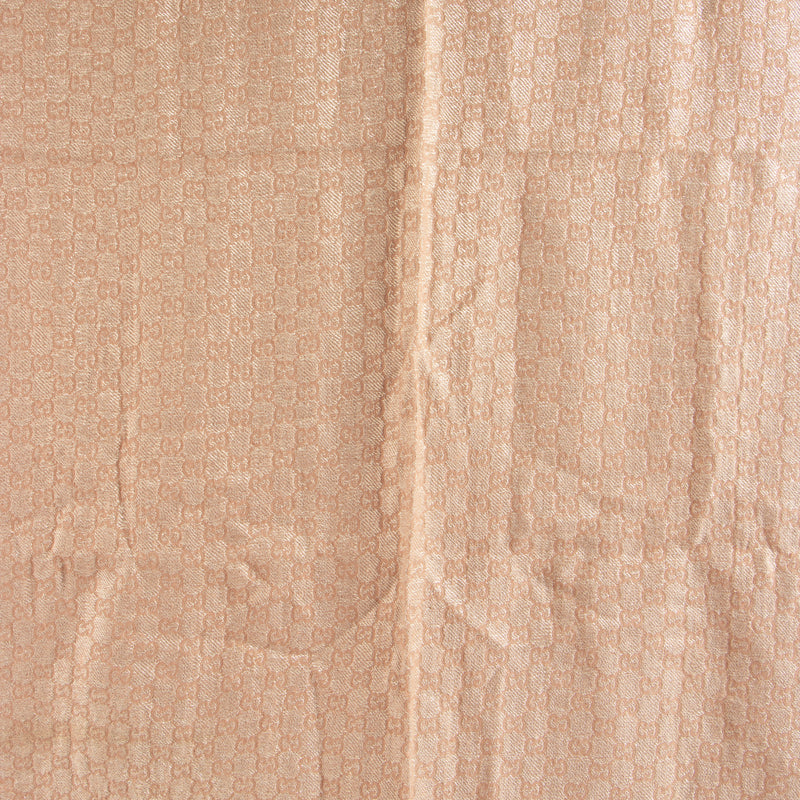 Shop this authentic Gucci Pink GG Monogram Wool Silk Blend Shawl pre-loved on labellov.com