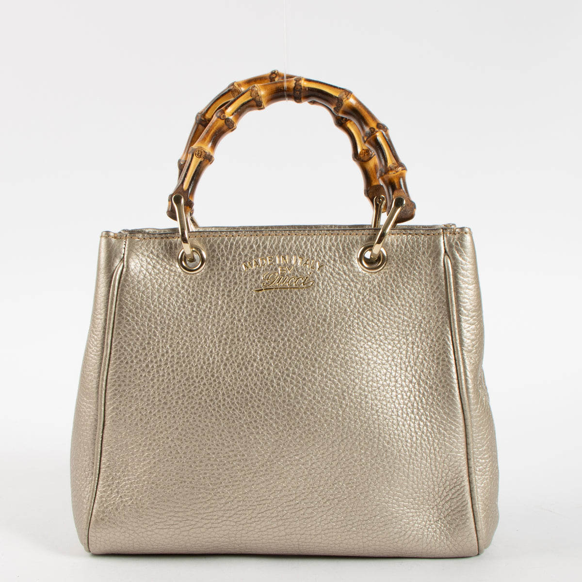Gucci Silver Bamboo Shopper Mini
