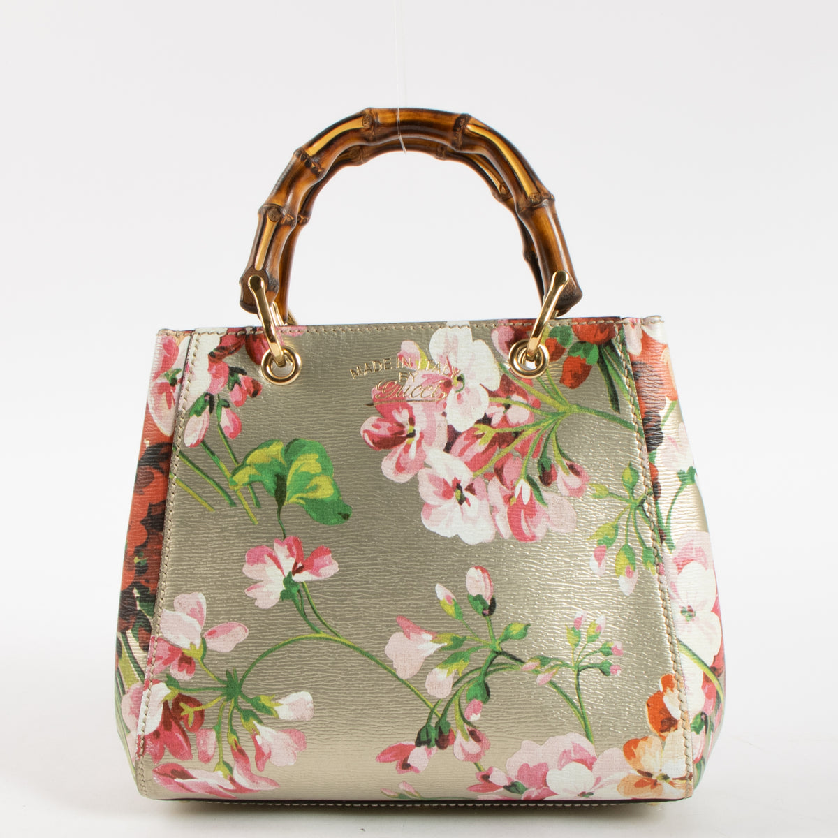 Gucci Printed Flora Bamboo Shopper Mini