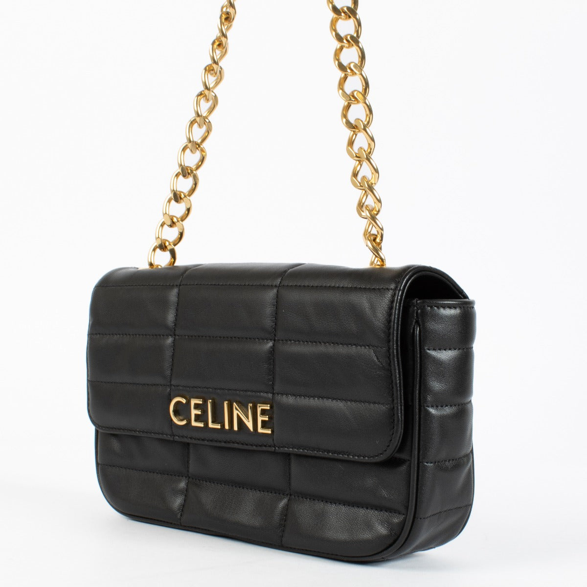 Authentic pre-loved Celine Quilted Black Matelasse Chain Shoulder Bag on Labellov.com