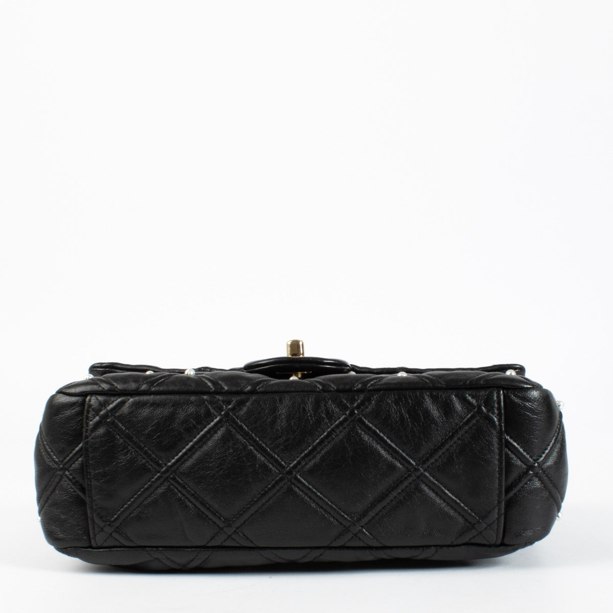 Shop the authentic Chanel Black Quilted Lambskin Pearl Flap Bag at Labellov.com.