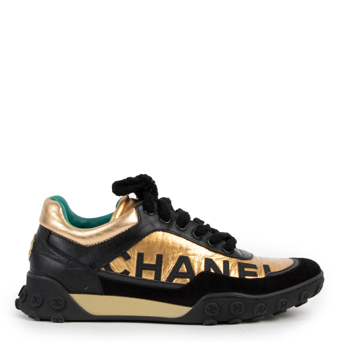 Chanel Black & Gold Sneakers - size 39