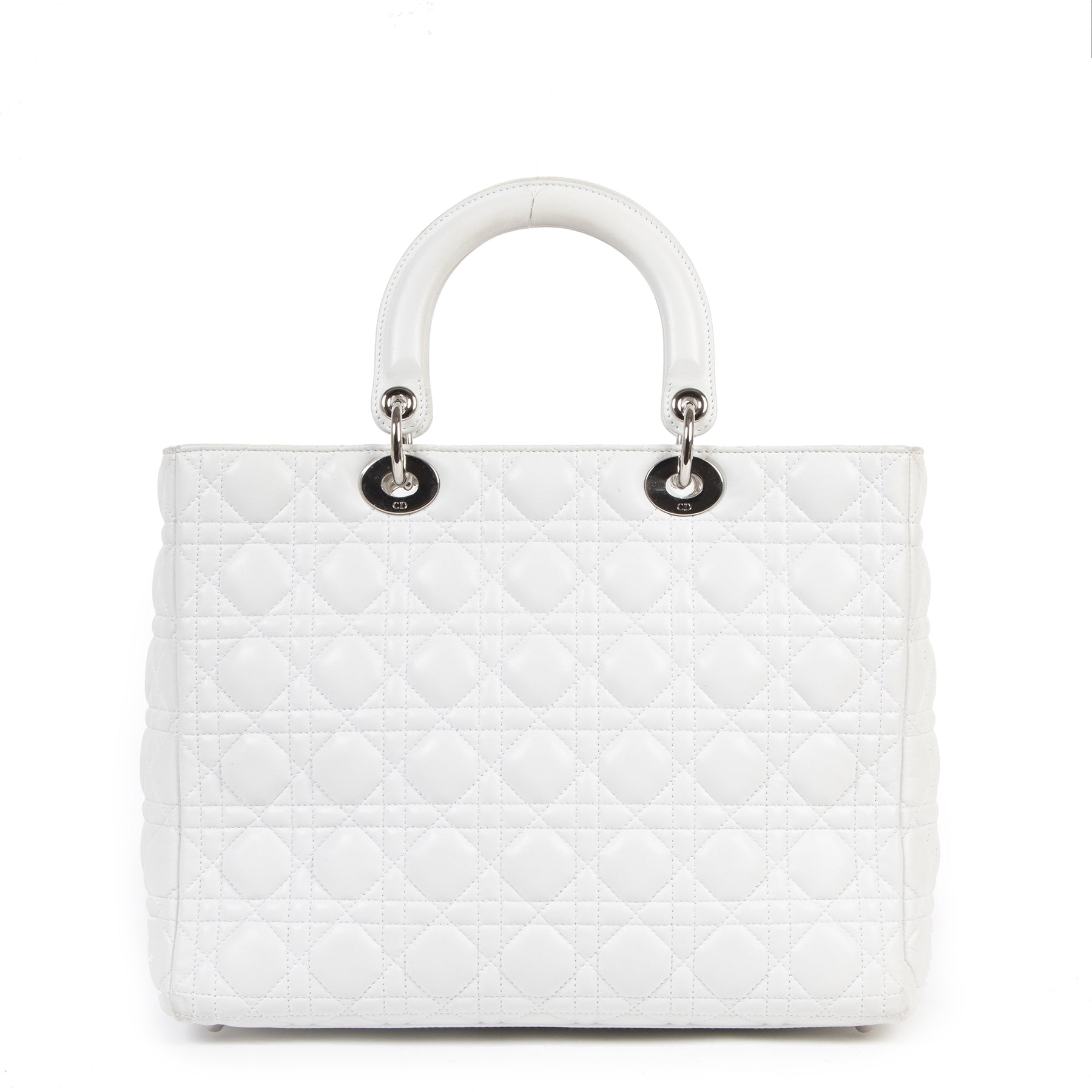 大人気！Lady Dior ホワイト レザー Dior Lady Dior White Large Top Handle – Labellov