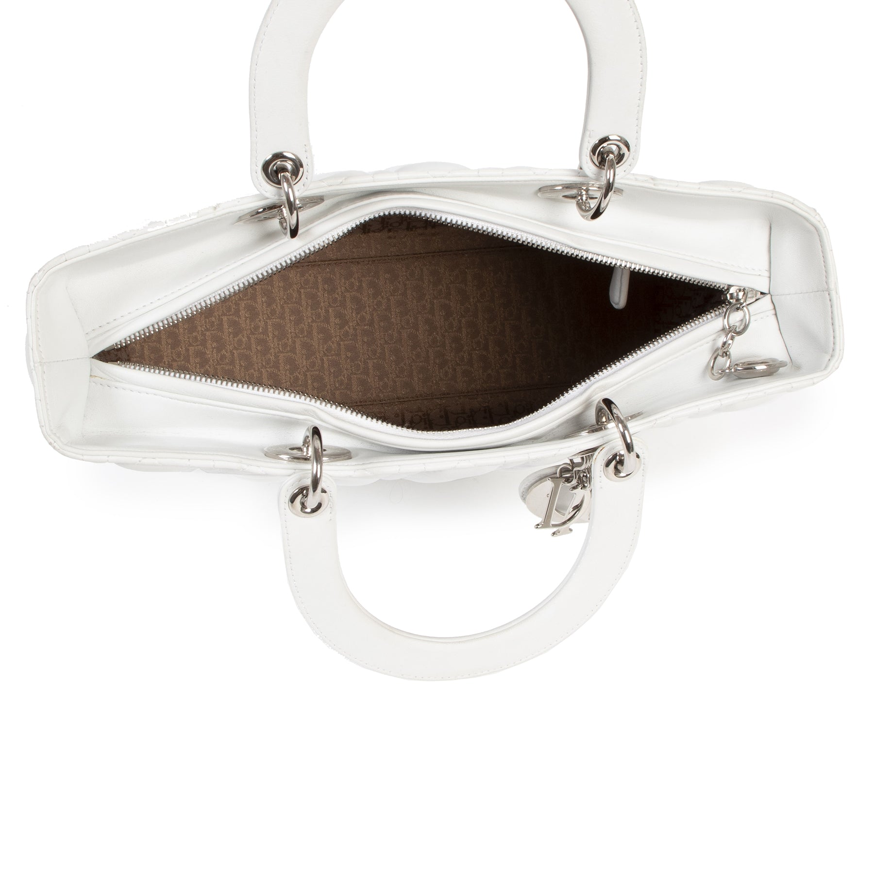 Dior Lady Dior White Large Top Handle – Labellov
