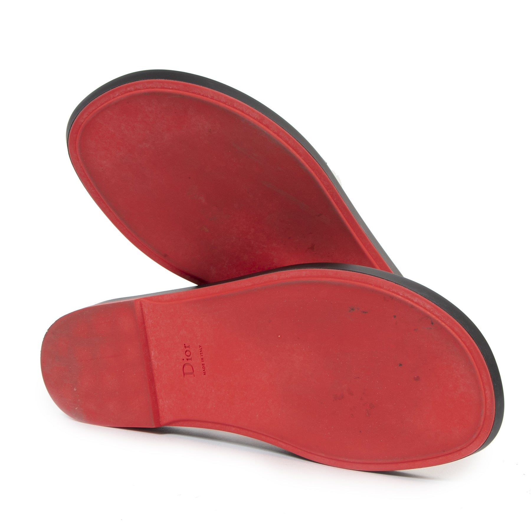 koop online tegen de beste prijs Dior Red Logo Sandals Marina Slides - Size 39