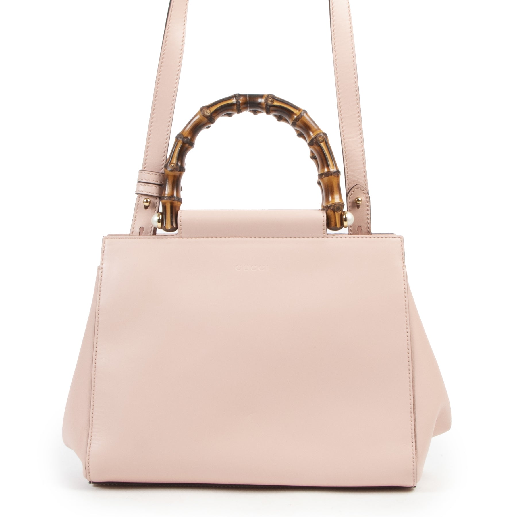 Gucci Nymphaea Bamboo small leather tote