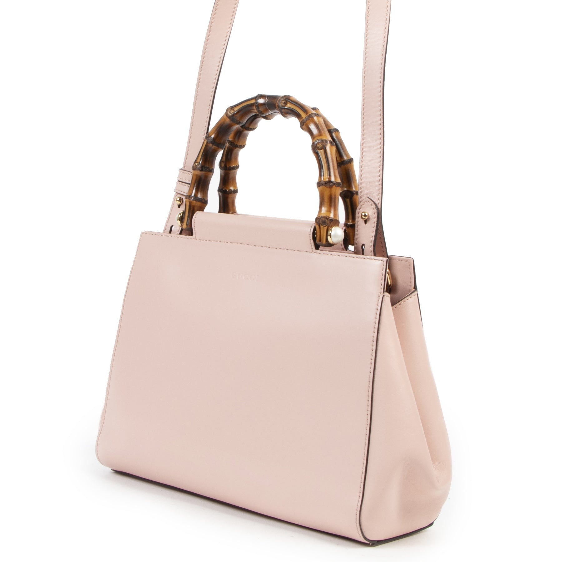 Gucci Nymphaea Bamboo small leather tote