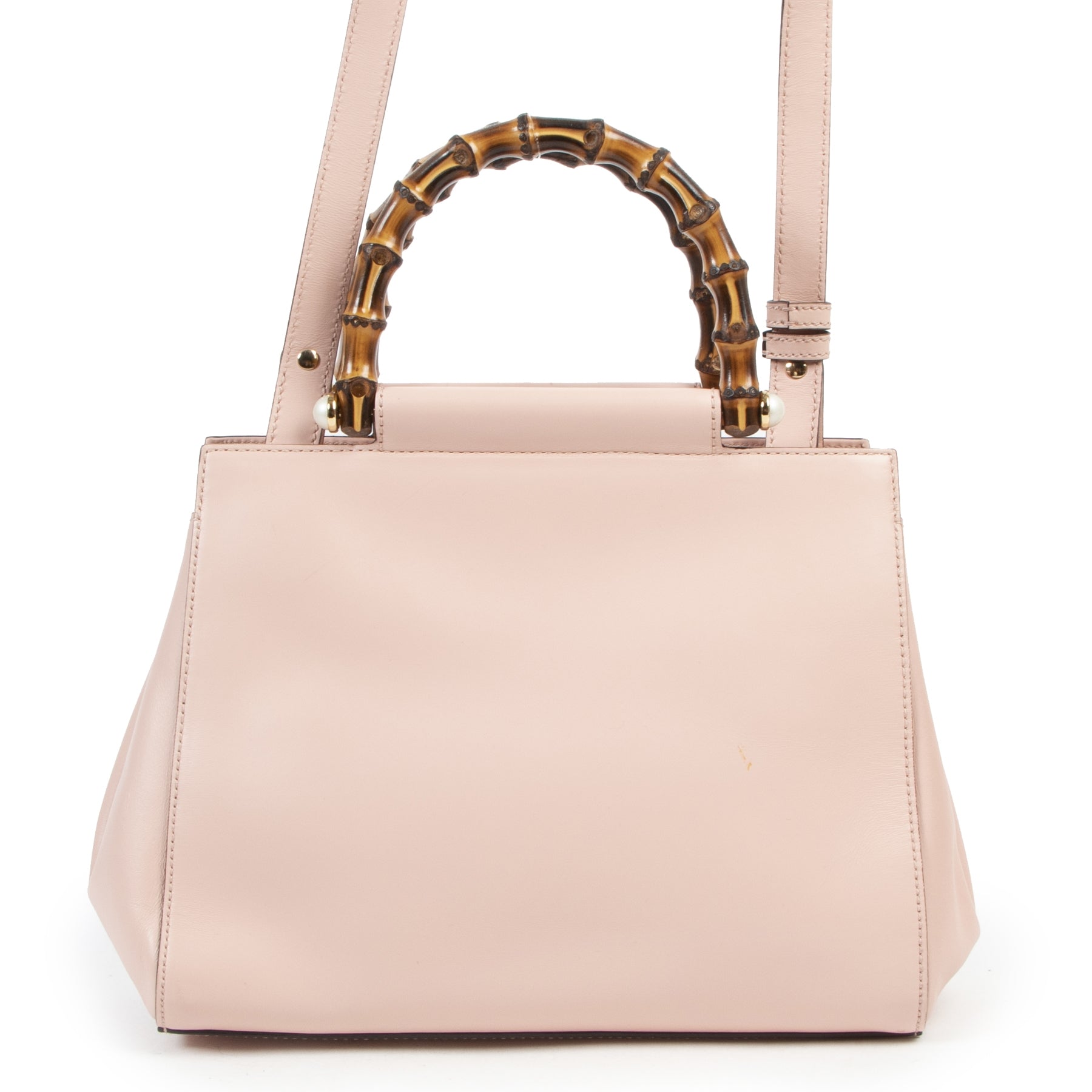 shop safe online Gucci Nymphaea Bamboo small leather tote