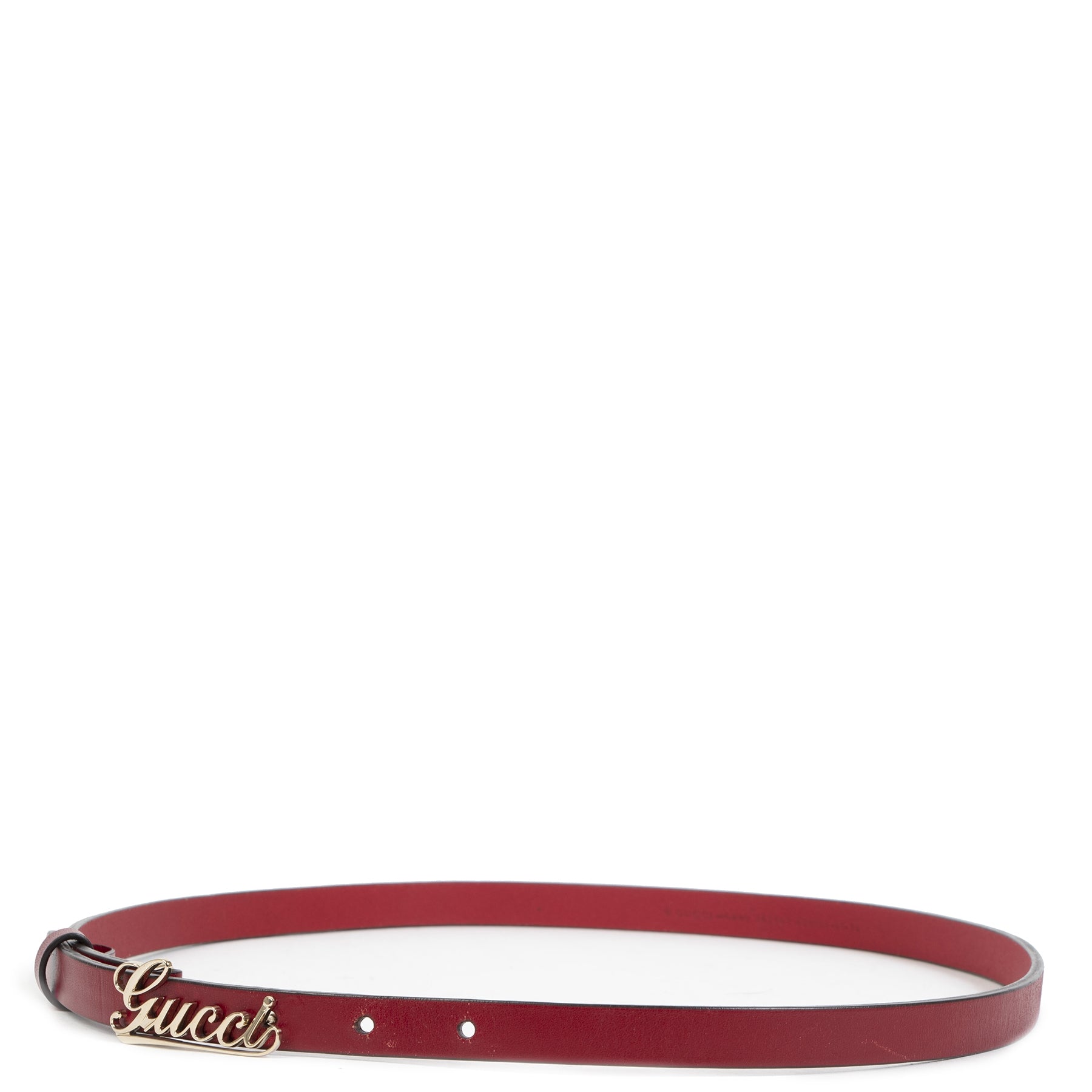 Gucci Red Skinny Belt Authentic au bon prix en toute sécurité LabelLOV boutique en ligne marque de lux LabelLOV Anvers Belgique