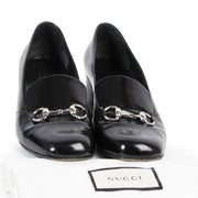 koop veili gonline Gucci Black Patent Horsebit Heels