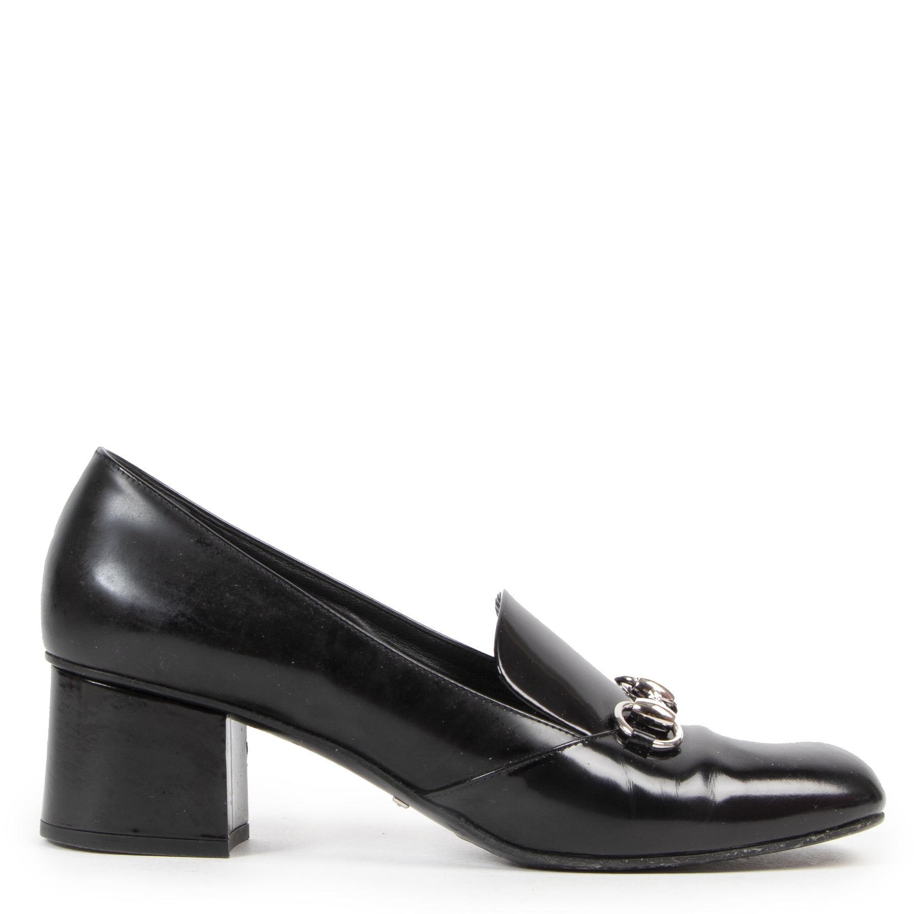 shop safe online Gucci Black Patent Horsebit Heels
