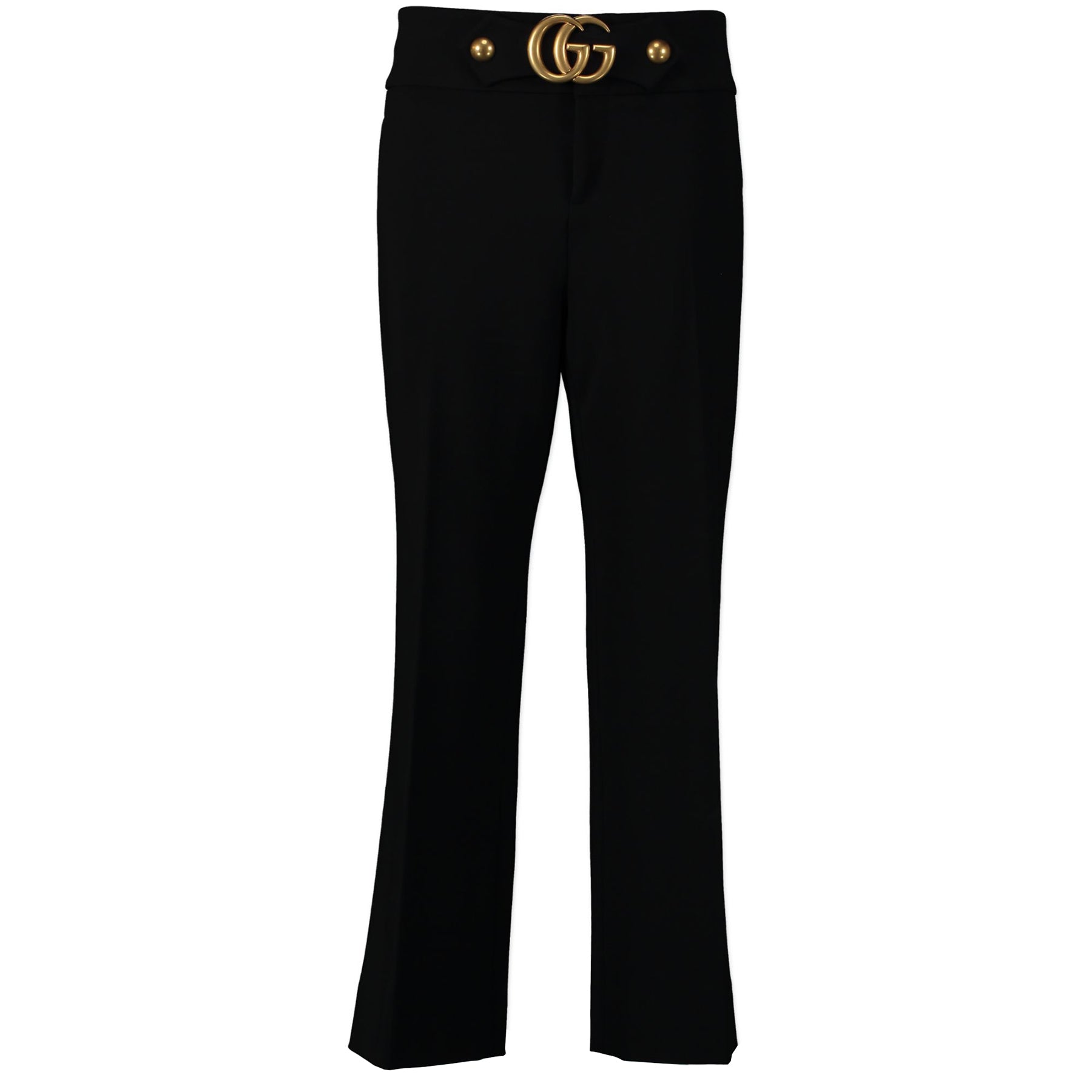 Authentieke tweedehands vintage Gucci GG Flared Black Trousers - Size IT48 koop online webshop LabelLOV