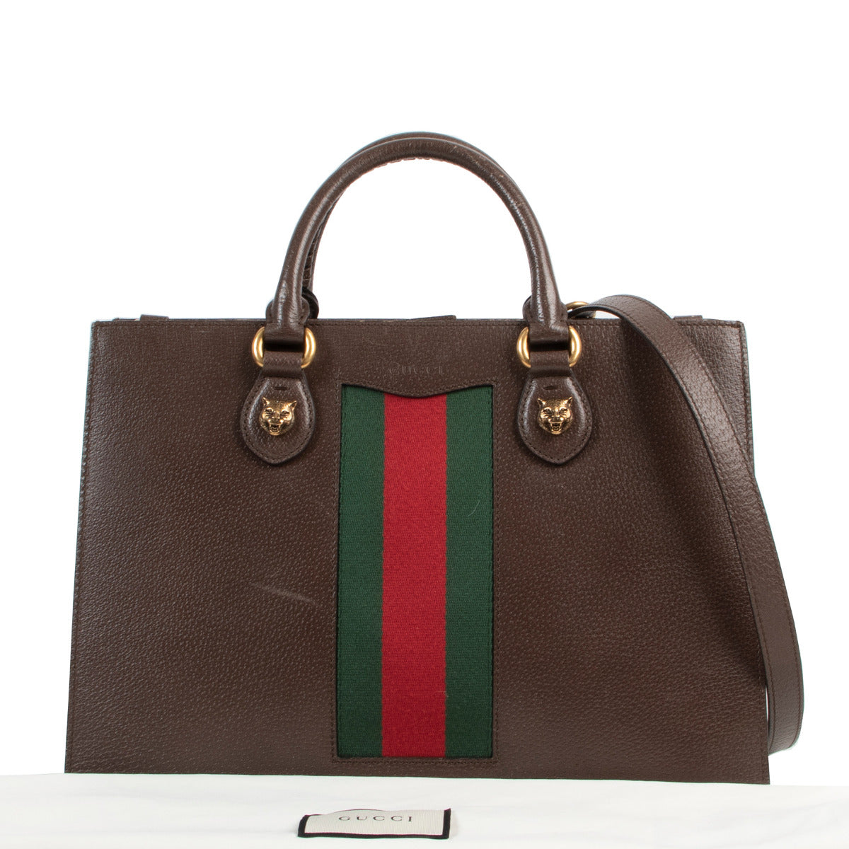 Gucci Brown Leather Animalier Top Handle for the best price at Labellov secondhand