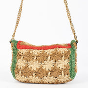 Authentic pre-loved Gucci Multicolor GG Marmont Raffia Small Flap Crossbody Bag on Labellov.com