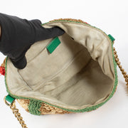 Authentic pre-loved Gucci Multicolor GG Marmont Raffia Small Flap Crossbody Bag on Labellov.com