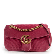 Gucci Pink Velvet Small Marmont Bag